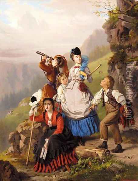 The young mountaineers 1870 Oil Painting - Charles Edouard Boutibonne