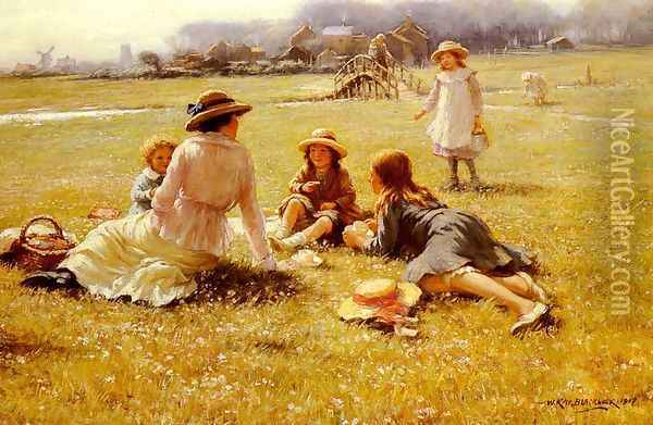 A Picnic Party Oil Painting - William Kay Blacklock