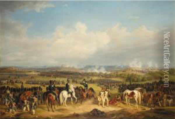Battle At Vitebsk Oil Painting - Adam Albrecht