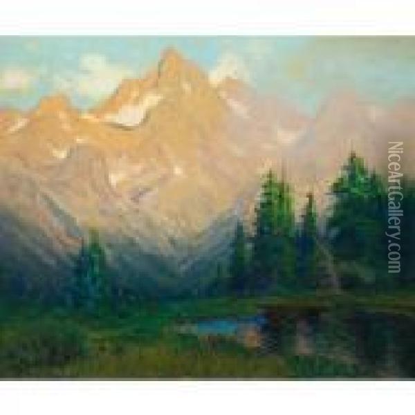 Raweah Peaks Oil Painting - Charles Partridge Adams