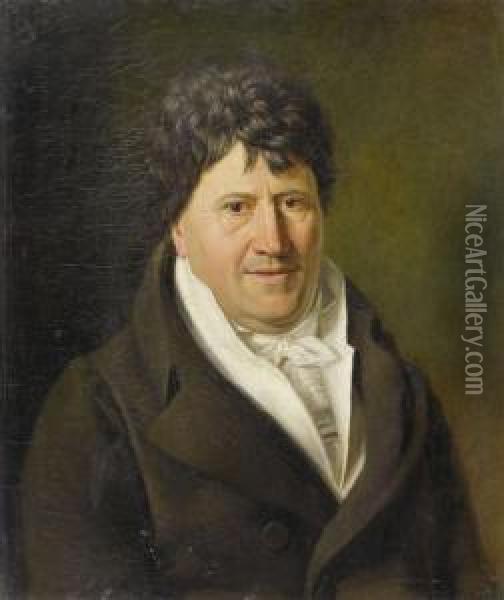 Portrait Of A Gentleman. Oil Painting - Jacques Laurent Agasse
