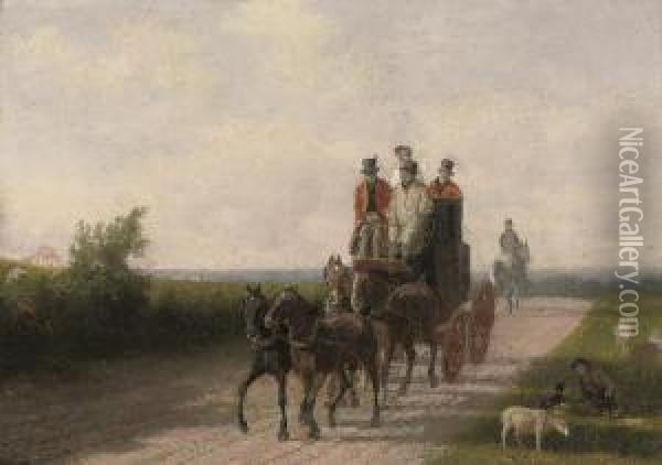 Off To Town Oil Painting - Jacques Laurent Agasse