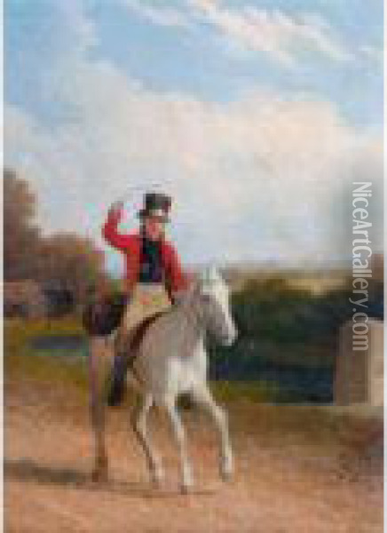 A Boy Riding A Grey Pony Oil Painting - Jacques Laurent Agasse