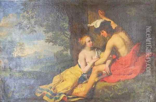 Angelique and Medor Oil Painting - Abraham Bloemaert