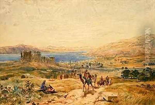 Tiberias on the Sea of Galilee Oil Painting - Samuel Bough