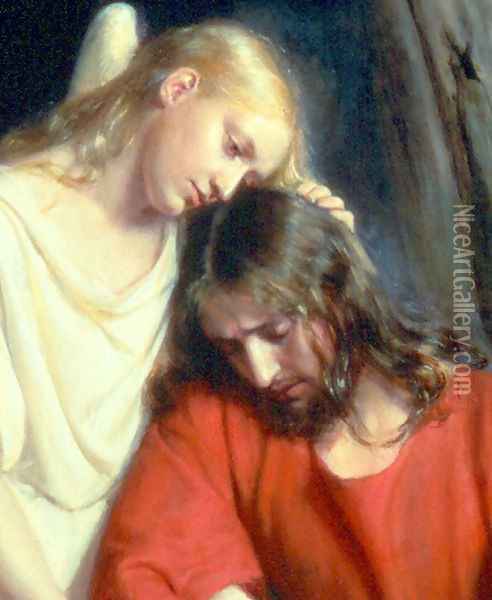 Christ at Gethsemane [detail #1] Oil Painting - Carl Heinrich Bloch