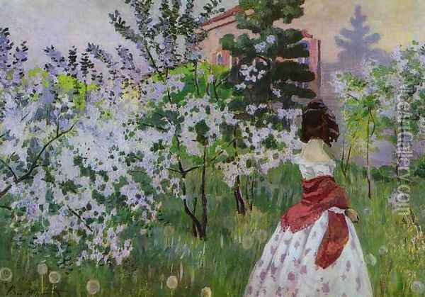 Spring. 1898-1901 Oil Painting - Viktor Elpidiforovich Borisov-Musatov