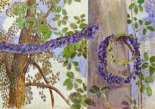 Garlands of Cornflowers, 1905 Oil Painting - Viktor Elpidiforovich Borisov-Musatov