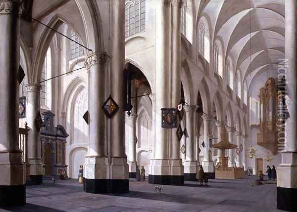Interior of St. Laurenskerk, Rotterdam 1655 Oil Painting - Daniel de Blieck