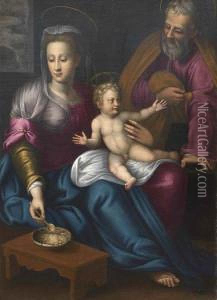 Sacra Famiglia Oil Painting - Alessandro Allori