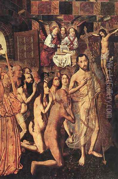 Christ Leading the Patriarchs to the Paradise c. 1480 Oil Painting - Bartolome Bermejo