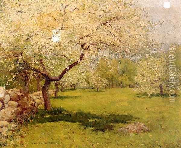 Apple Blossoms Oil Painting - John Leslie Breck