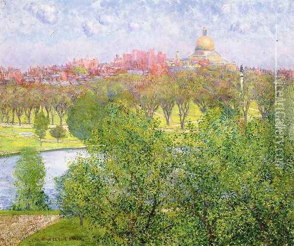 The Gilded Dome, Spring Oil Painting - John Leslie Breck