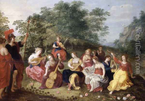 Apollo and the Nine Muses Oil Painting - Hendrik van Balen