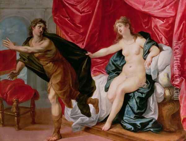 Joseph with Potiphar's wife Oil Painting - Hendrik van Balen
