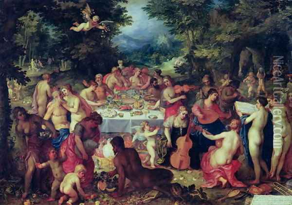 The Banquet of the Gods Oil Painting - Hendrik van Balen