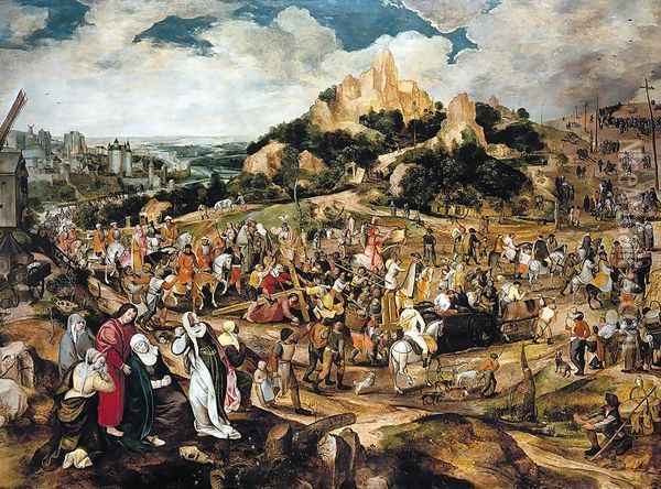 Christ on the Road to Calvary 1560s Oil Painting - Peeter Baltens
