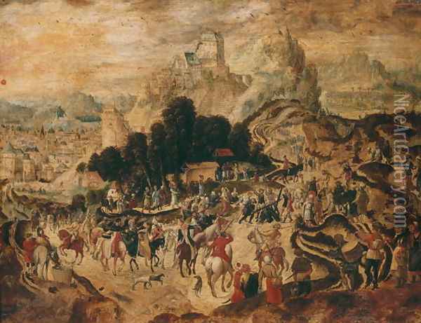 Christ on the Road to Calvary Oil Painting - Herri met de Bles