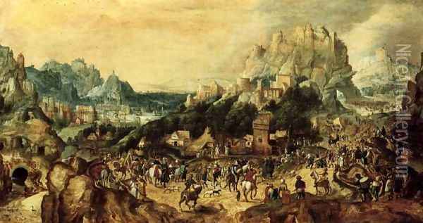 The road to cavalry Oil Painting - Herri met de Bles
