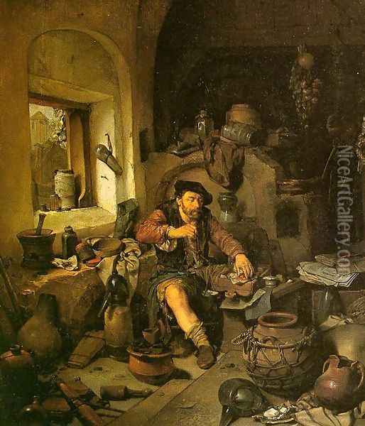 The Alchemist 1663 Oil Painting - Cornelis (Pietersz.) Bega