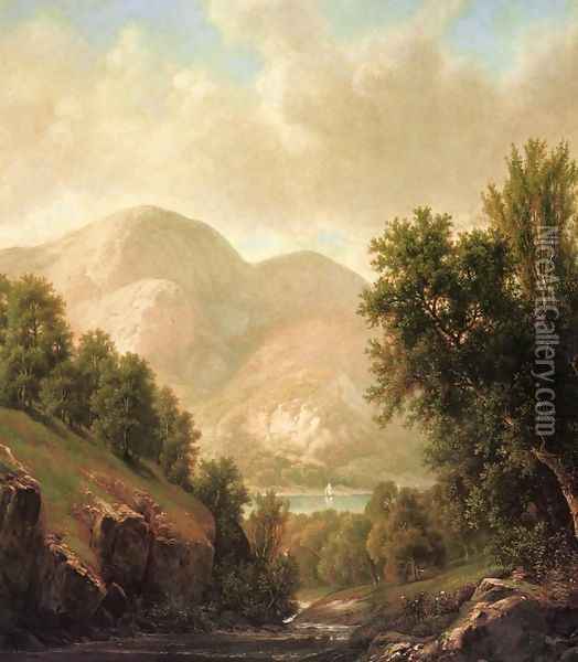 The Winding Stream Oil Painting - William Mason Brown