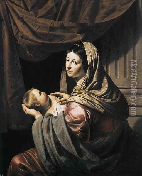 Virgin and Child c. 1635 Oil Painting - Jan Hermansz. van Biljert