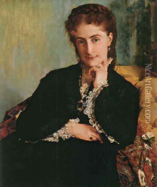 Portrait de Madame Louis Cézard (Portrait of Mrs. Louis Cézard) Oil Painting - Paul Jacques Aime Baudry