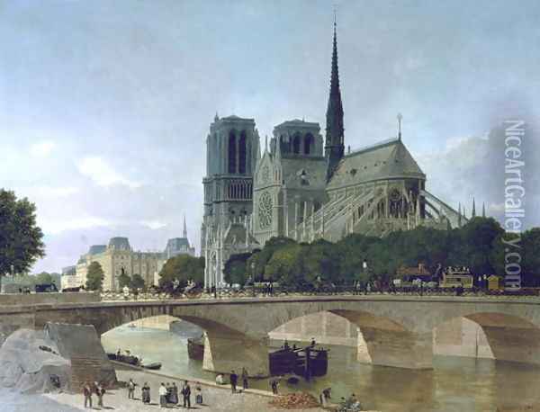 Notre Dame, Paris 1884 Oil Painting - Felix Benoist