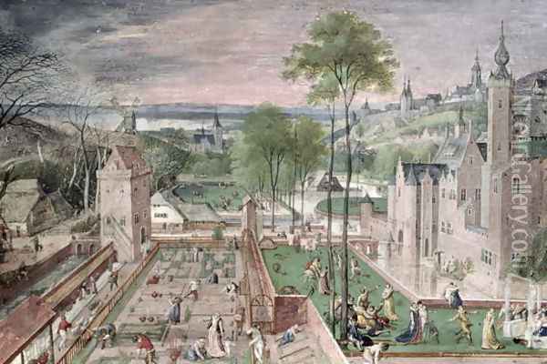 Spring in the Castle Garden 1584 Oil Painting - Hans Bol