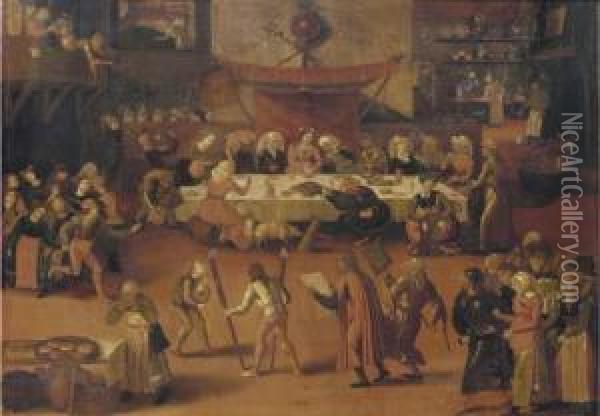 A Wedding Feast Oil Painting - Peeter Baltens