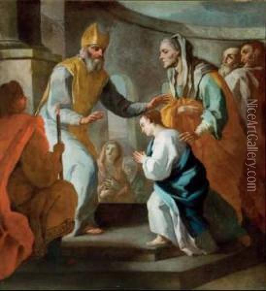 Presentazione Della Vergine Al Tempio Oil Painting - Pietro Bardellino
