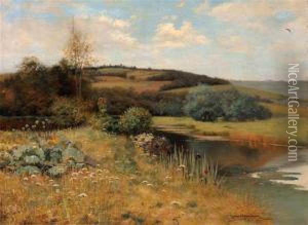 A Pastoral Landscape Oil Painting - Jean Beauduin