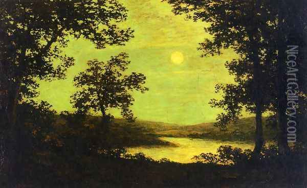 Moonlight on the Columbia River Oil Painting - Ralph Albert Blakelock