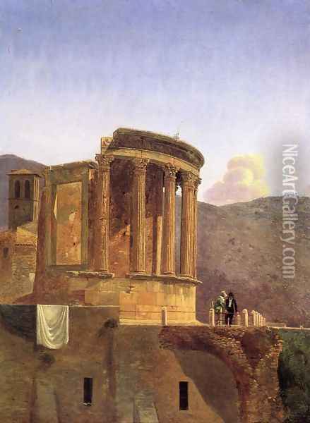 The Temple of Vesta at Tivoli Oil Painting - Antoine-Felix Boisselier