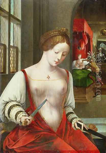 Lucretia, first wife of Lucius Colatinus Tarquinius Oil Painting - Ambrosius Benson