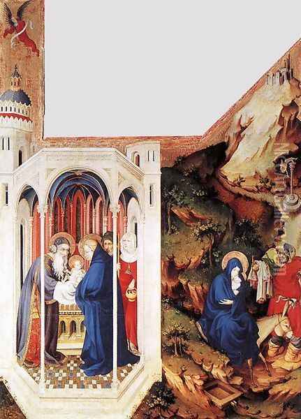 Presentation in the Temple and Flight to Egypt 1393-99 Oil Painting - Melchior Broederlam