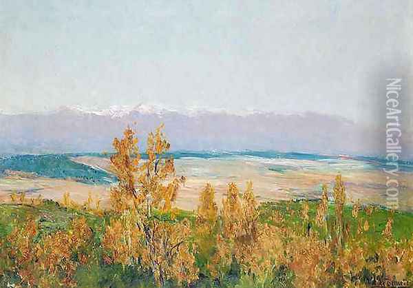 El Guadarrama en otono desde el plantio 1910 Oil Painting - Aureliano de Beruete y Moret