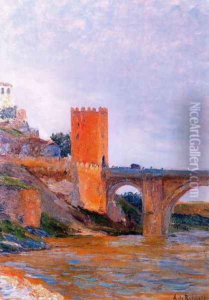 El puente de Alcántara en Toledo Oil Painting - Aureliano de Beruete y Moret