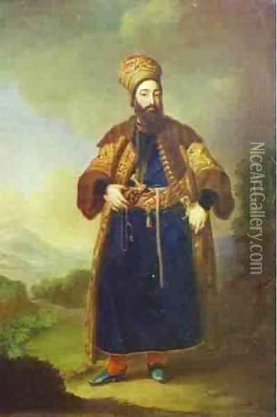 Portrait Of Murtaza Kuli Khan Study 1796 Oil Painting - Vladimir Lukich Borovikovsky