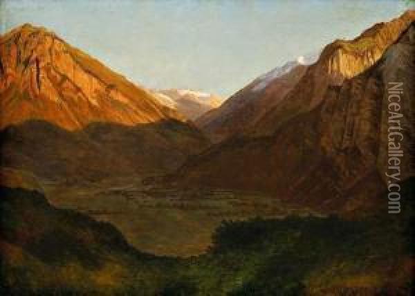 Paysage De Montagne Oil Painting - Johann Jakob Biedermann