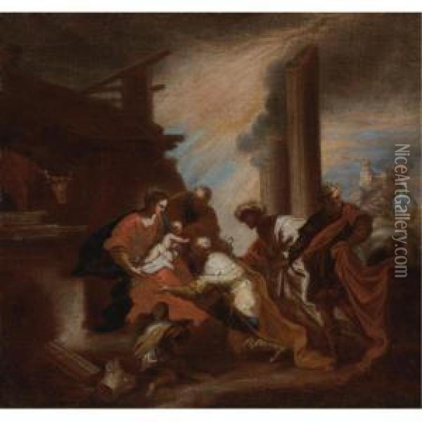 Adoration Of The Magi Oil Painting - Bartolomeo Biscaino