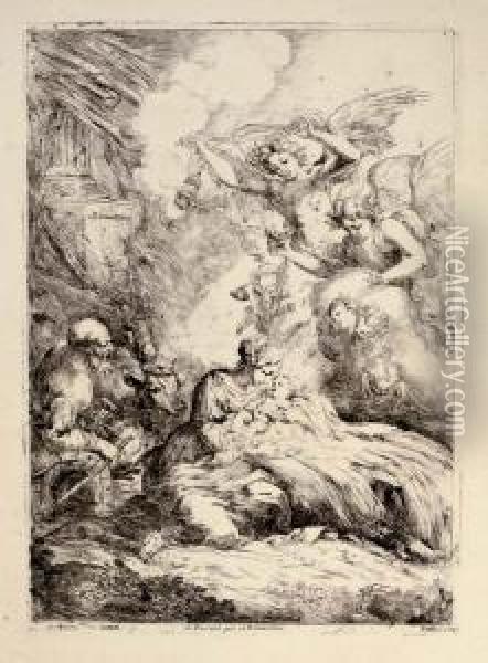The Nativity With Angels Oil Painting - Bartolomeo Biscaino