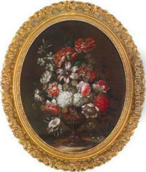 Ein Blumenstillleben Ineiner Amphore Oil Painting - Jean Baptiste Belin de Fontenay