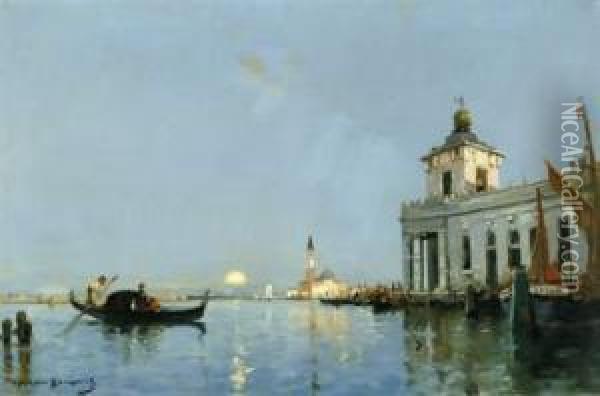 La Dogana A Venise Oil Painting - Maurice Bompard