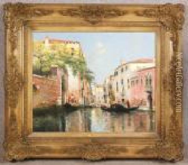 Venice Canal Scene Oil Painting - Maurice Bompard