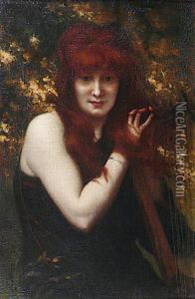 Femmerousse Dans Les Bois Oil Painting - Gustave Clarence Rodolphe Boulanger