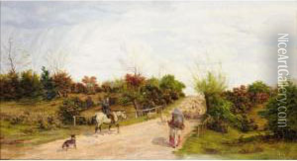 Road In Epping Forest Oil Painting - Basil Bradley
