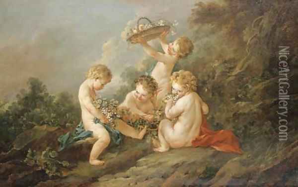 L'amour vendangeur Oil Painting - Francois Boucher