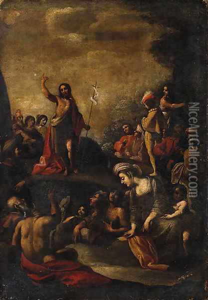 Saint John the Baptist preaching to the Multitude Oil Painting - Abraham Bloemaert