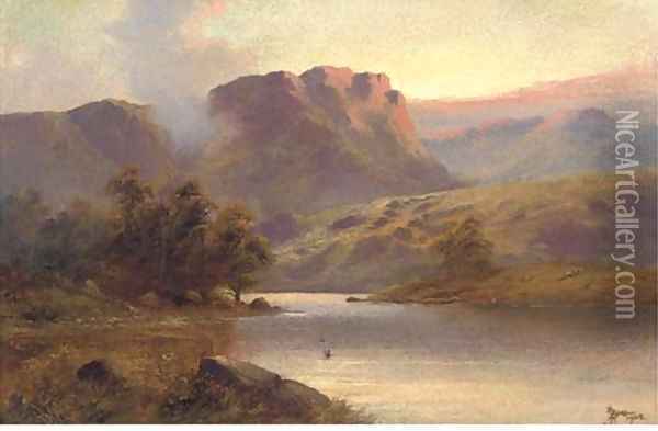 A lakeland landscape Oil Painting - John Henry Boel